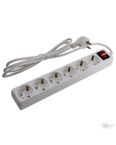 SP6W-250. Сетевой фильтр 6 розеток, 5м, белый. 5bites в Рубцовске