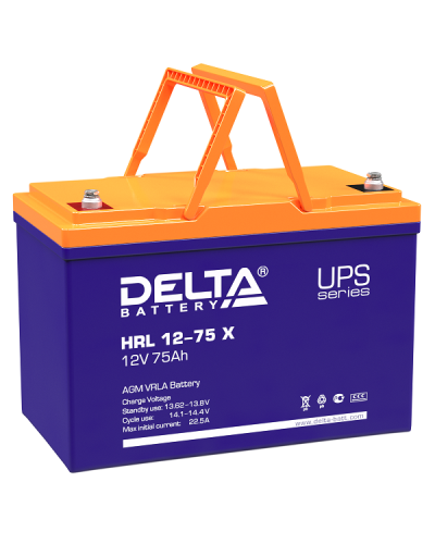 Delta HRL 12-75 X. Аккумулятор герметичный свинцово-кислотный. Delta в Рубцовске