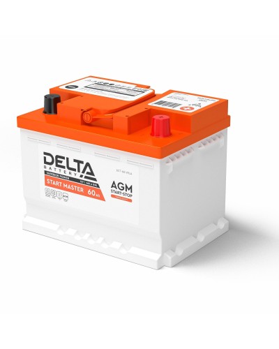 Delta START MASTER AGM 1260 (60 Ah). Аккумулятор автомобильный герметичный свинцово-кислотный. Delta в Рубцовске