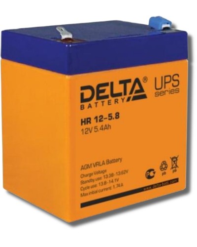 Delta HR 12-5.8. Аккумулятор герметичный свинцово-кислотный. Delta в Рубцовске