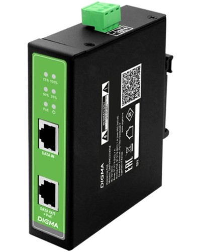 DNP30W48GDXM 10/100/1000BASE-T 30Вт 37-57В(DC). Инжектор PoE. Digma в Рубцовске
