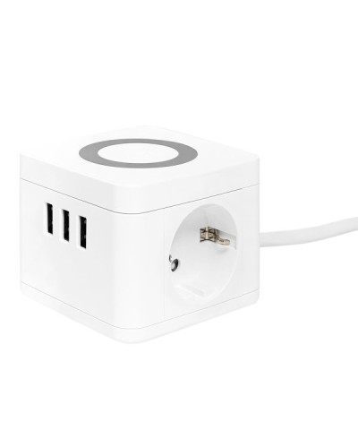 Удлинитель Куб 2 гнезда 3USB 2,4А+зарядное устройство 1,3 метра 1мм2. Удлинитель Куб. EKF в Рубцовске