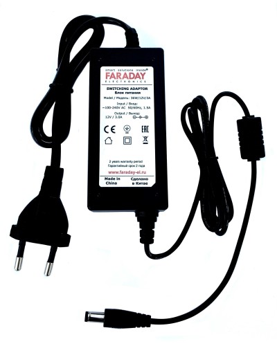 36W/12V/3A. Импульсный блок питания в пластиковом корпусе. FARADAY в Рубцовске