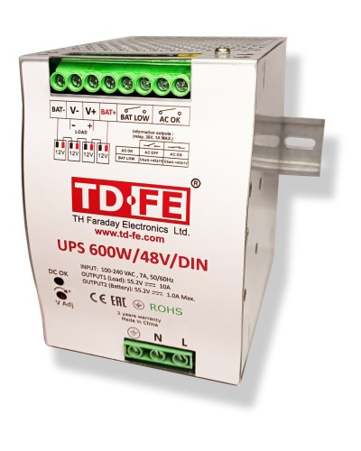 UPS 600W/48V/DIN. Источник вторичного электропитания резервированный. FARADAY в Рубцовске