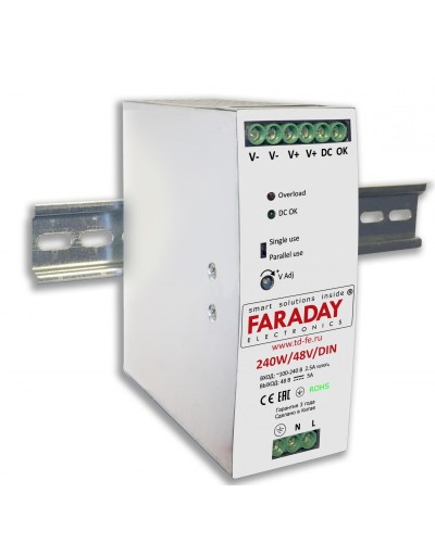 240W/48V/DIN. Блок питания. FARADAY в Рубцовске