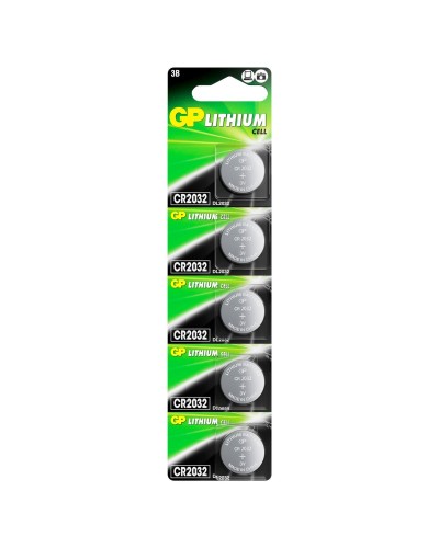 GP Lithium CR2032 (GP CR2032-2C5 100/2000), упак. 5 шт. БЛИСТЕР. Литиевые дисковые батарейки. GP Batteries в Рубцовске