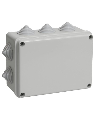 Коробка распаячная КМ41241 150х110х70 открытой проводки IP44 10 гермовводов серая (UKO10-150-110-070-K41-44). Коробка распаячная безгалогенная (HF). IEK в Рубцовске