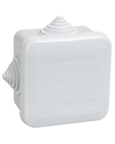 Коробка распаячная КМ41236 70х70х40 открытой проводки IP44 4 гермоввода серая (UKOZ11-070-070-040-K41-44). Коробка распаячная безгалогенная (HF) с защелкивающейся крышкой. IEK в Рубцовске