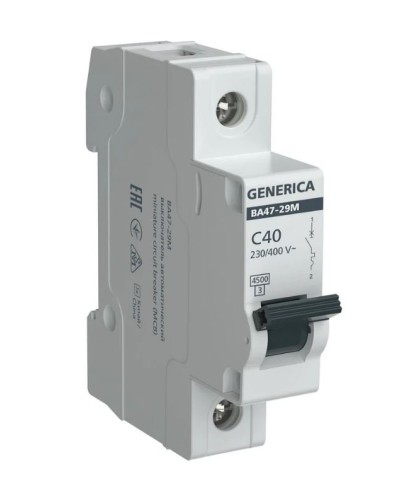GENERICA ВА47-29М 1P C 40А 4,5кА (MVA21-1-040-C-G). Автоматический выключатель. IEK в Рубцовске
