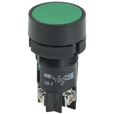 Кнопка SВ-7 Пуск зеленая D=22 мм (BBT40-SB7-K06). Кнопка. IEK