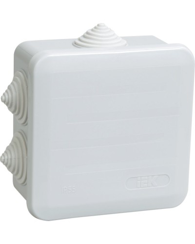 Коробка распаячная КМ41255 100х100х50 открытой проводки IP44 6 гермовводов серая (UKOZ11-100-100-050-K41-44). Коробка распаячная безгалогенная (HF) с защелкивающейся крышкой. IEK в Рубцовске