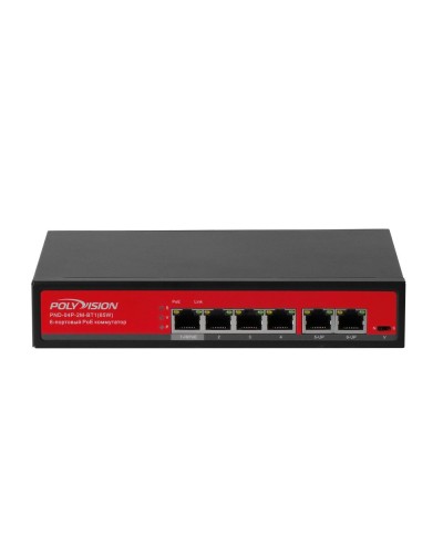 PND-04P-2M-BT1 (65W). Коммутатор неуправляемый 6-портовый с функцией PoE. Polyvision в Рубцовске