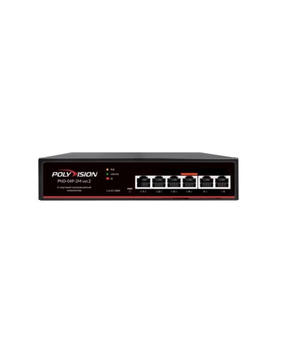 PND-04P-2M v.2. Коммутатор 6-портовый с функцией PoE. Polyvision в Рубцовске