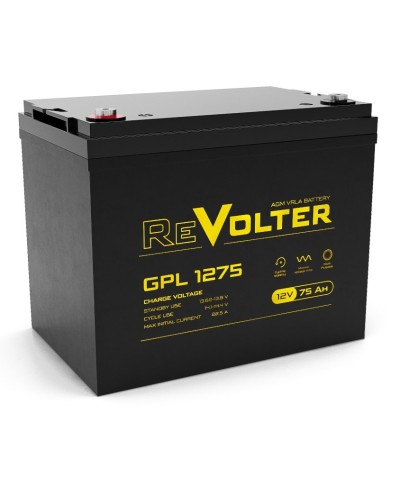 Revolter GPL 1275. Аккумулятор автомобильный герметичный свинцово-кислотный. Revolter в Рубцовске
