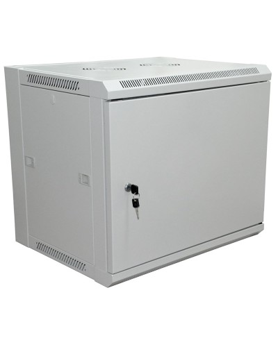 Шкаф телекоммуникационный 19 настенный 6U 600×450×370 мм (ШxГxВ) - передняя дверь металл, боковые стенки съемные (разобранный), RAL 7035 (04-2210). Шкаф телекоммуникационный 19 настенный 6U. Rexant в Рубцовске