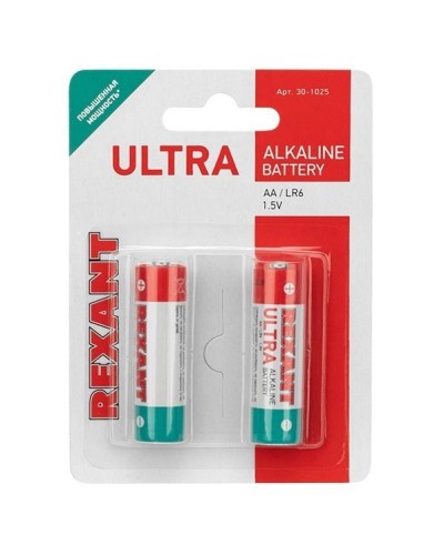 Ультра алкалиновая батарейка AA/LR6 1,5 V 2 шт. блистер REXANT (30-1025). Элемент питания. Rexant в Рубцовске