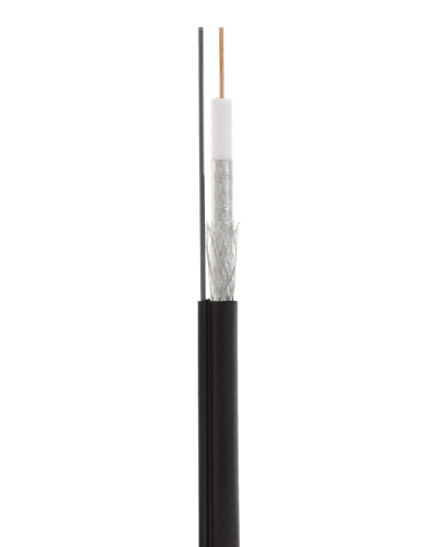 RG-11U, 75 Ом, CCS/Al/Al 83% + ТРОС*1 (бухта 305 м), черный OUTDOOR (01-3021). Кабель коаксиальный радиочастотный. Rexant в Рубцовске
