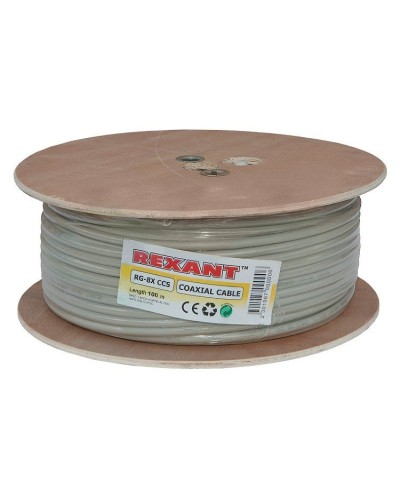 RG-8X, 50 Ом, CCS/Al/A, 75% (01-2021). Кабель коаксиальный радиочастотный. Rexant в Рубцовске