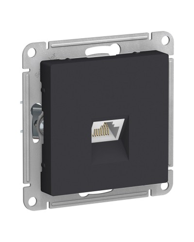 AtlasDesign розетка RJ45, кат. 5Е, 1-местная, скрытой установки, механизм, карбон (ATN001083). Розетка компьютерная. Systeme Electric в Рубцовске