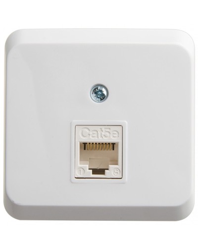 Этюд розетка RJ45 1-местная, кат. 5Е, открытой установки, белый (KOMA-001B). Розетка компьютерная. Systeme Electric в Рубцовске