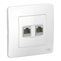 BLANCA розетка RJ45, 2-местная, кат. 5Е, скрытой установки, белый (BLNIS045451). Розетка компьютерная. Systeme Electric