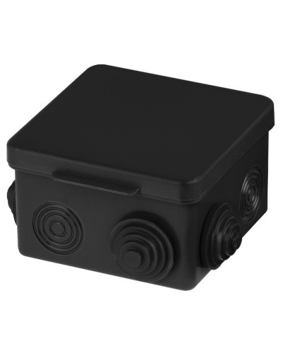 Распаячная коробка ОП 80х80х50мм, крышка, IP54, 7вх., черная TDM (SQ1401-0912). Распаячная коробка ОП. TDM ЕLECTRIC в Рубцовске