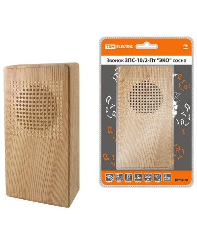 ЗПС-10/2-Пт ЭКО сосна, птичка, без кнопки, AC 230V (SQ1901-0026). Звонок проводной. TDM ЕLECTRIC в Рубцовске