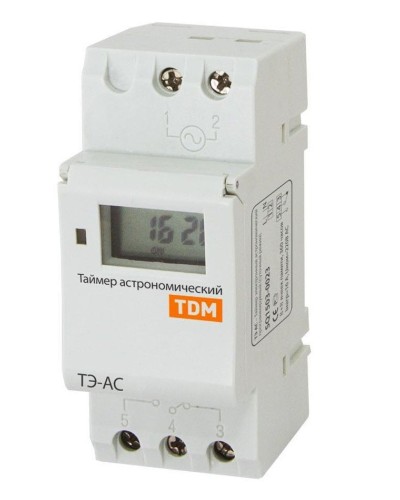 ТЭ-АС-1мин/24ч-8on/off-16А-DIN (астрономический) TDM (SQ1503-0023). Таймер электронный. TDM ЕLECTRIC в Рубцовске