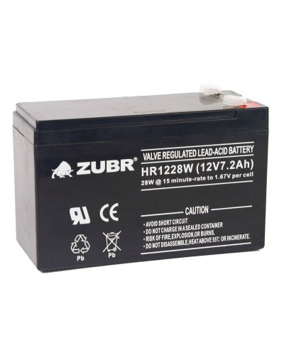 ZUBR HR 1228W (12V, 7,2Ah). Аккумулятор герметичный свинцово-кислотный. ZUBR в Рубцовске