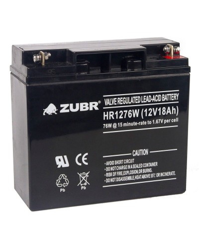 ZUBR HR 1276W (12V, 18Ah). Аккумулятор герметичный свинцово-кислотный. ZUBR в Рубцовске