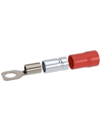 Наконечник НКИ 0,25-1,5 М6 (D6,4мм) с отверстием под винт (100 шт) (2A6P-DS-PVC). Наконечник с отверстием под винт и изолированным фланцем ПВХ, двойная гильза. ДКС в Рубцовске