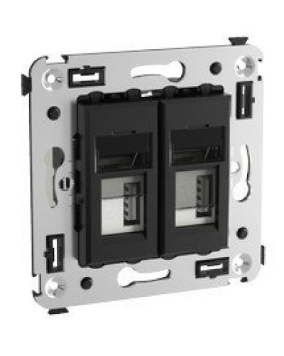 Розетка USB в стену Avanti черный квадрат (4402543). Розетка USB. ДКС в Рубцовске
