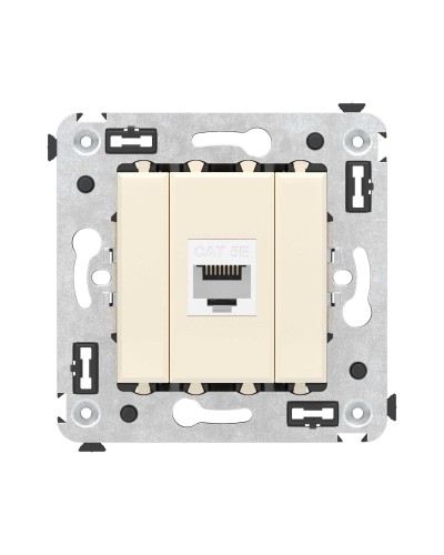 Розетка RJ-45 в стену, кат.5E, Avanti, одинарная, ванильная дымка (4405663). Розетка компьютерная. ДКС в Рубцовске