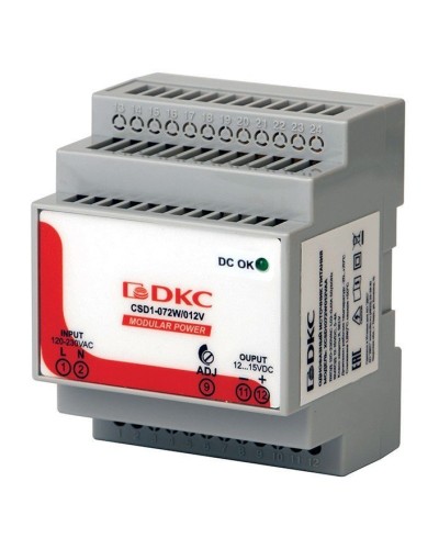 Источник питания однофазный 72Вт, 5А, 12В (XCSD1072W012VAA). Источник питания  MODULAR POWER однофазный. ДКС в Рубцовске