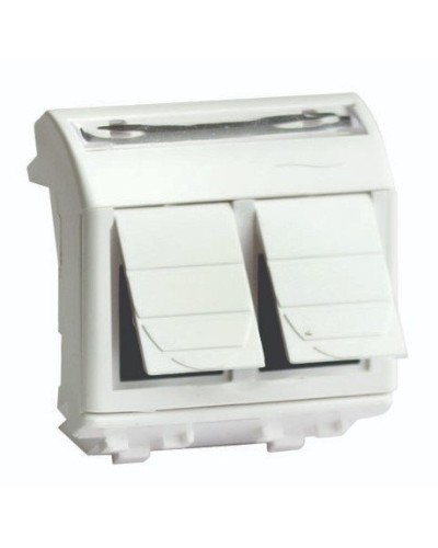 Розетка RJ-45 Brava 2 модуля слоновая кость (75459S): Розетка компьютерная с двумя разъёмами в Рубцовске