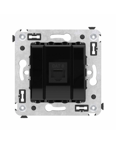 Розетка RJ-45 в стену, кат.6E, Avanti, одинарная, черный квадрат (4402693). Розетка компьютерная. ДКС в Рубцовске