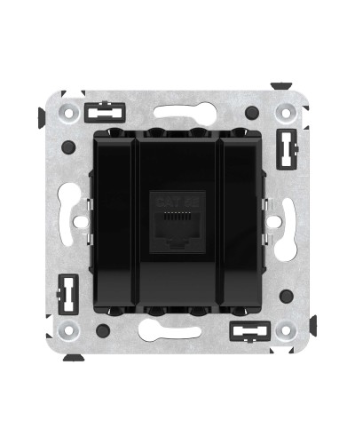 Розетка RJ-45 в стену, кат.5E, Avanti, одинарная, черный квадрат (4402663). Розетка компьютерная. ДКС в Рубцовске