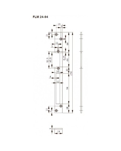 FLH24-94. Запорная планка длинная. dormakaba в Рубцовске