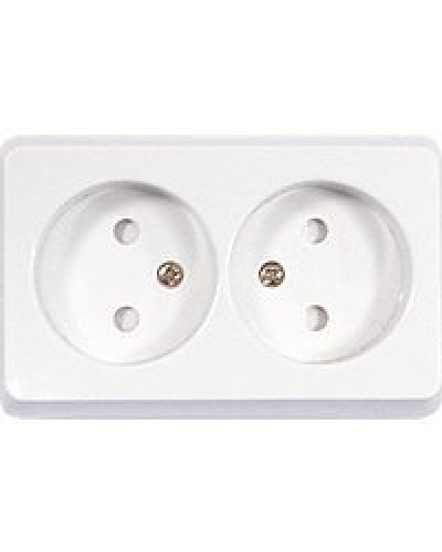 Розетка двойная открытой установки без з/к, бежевый, LK Standard (813601). Розетка без заземляющих контактов с защитными шторками. Экопласт в Рубцовске