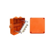 Коробка JBS100 100х100х55, 6 вых., 6P (1,5…6мм²) (43127HF): Коробка монтажная, огнестойкая, без галогена