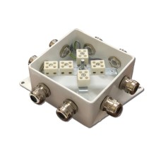 КМ-О (10к*6,0)-IP66-120х120, шесть вводов: Коробка монтажная огнестойкая