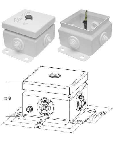 КМ IP55-0808 (без DIN рейки). Коробка монтажная электротехническая. Гефест в Рубцовске