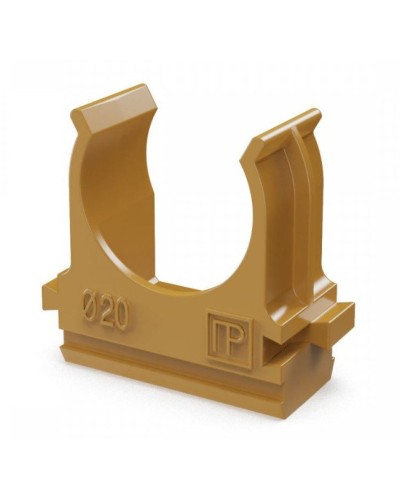 Крепёж-клипса для труб АБС-пластик бук D20 (100 шт) (PR13.0046). Крепление для труб ПВХ. Промрукав в Рубцовске