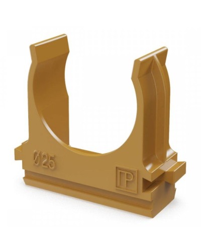 Крепёж-клипса для труб АБС-пластик бук D25 (100 шт) (PR13.0047). Крепление для труб ПВХ. Промрукав в Рубцовске