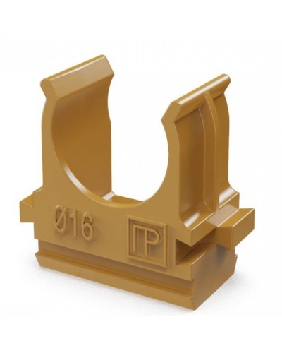 Крепёж-клипса для труб АБС-пластик бук D16 (100 шт) (PR13.0045). Крепление для труб ПВХ. Промрукав в Рубцовске