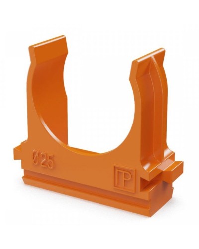 Крепёж-клипса для труб АБС-пластик оранжевая D25 (100 шт) (PR13.0065). Крепление для труб ПВХ. Промрукав в Рубцовске
