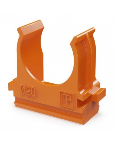 Крепёж-клипса для труб АБС-пластик оранжевая D20 (100 шт) (PR13.0064). Крепление для труб ПВХ. Промрукав в Рубцовске